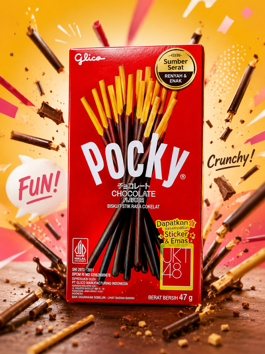 Glico Pocky Chocolate Flavour 47g - front box