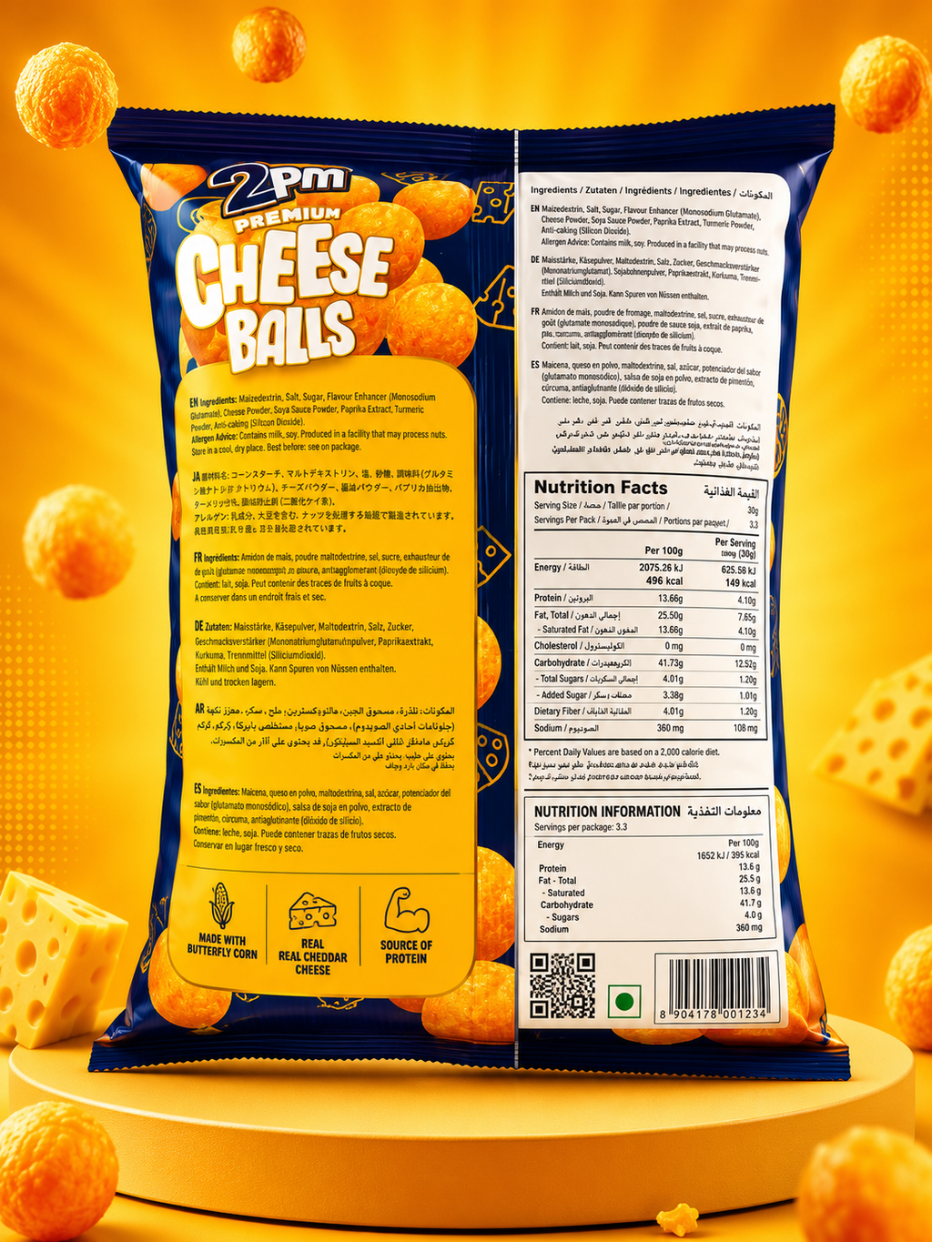 2pm Premium Cheese Balls ingredients side