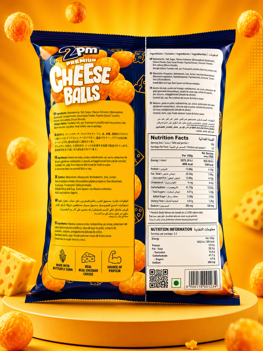2pm Premium Cheese Balls ingredients side